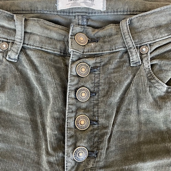 Free People olive green corduroy skinny leg pants - Picture 3 of 4